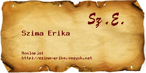 Szima Erika névjegykártya